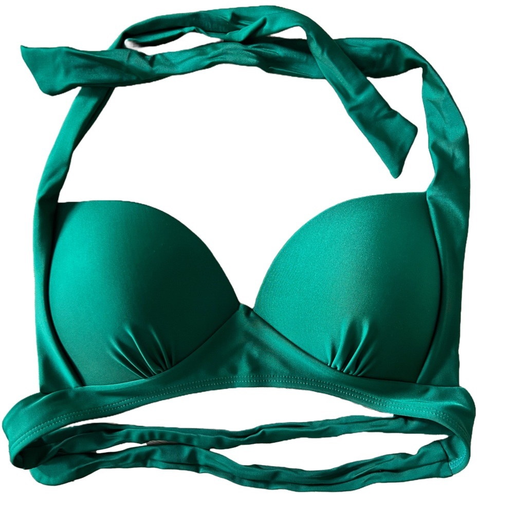 Green Push Up Halter High-Waisted Bikini Set - Picture 3 of 13